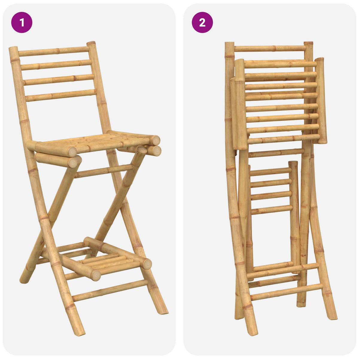 Outdoor Bar Tisch und Hocker 3 Stk. Natur Bambus