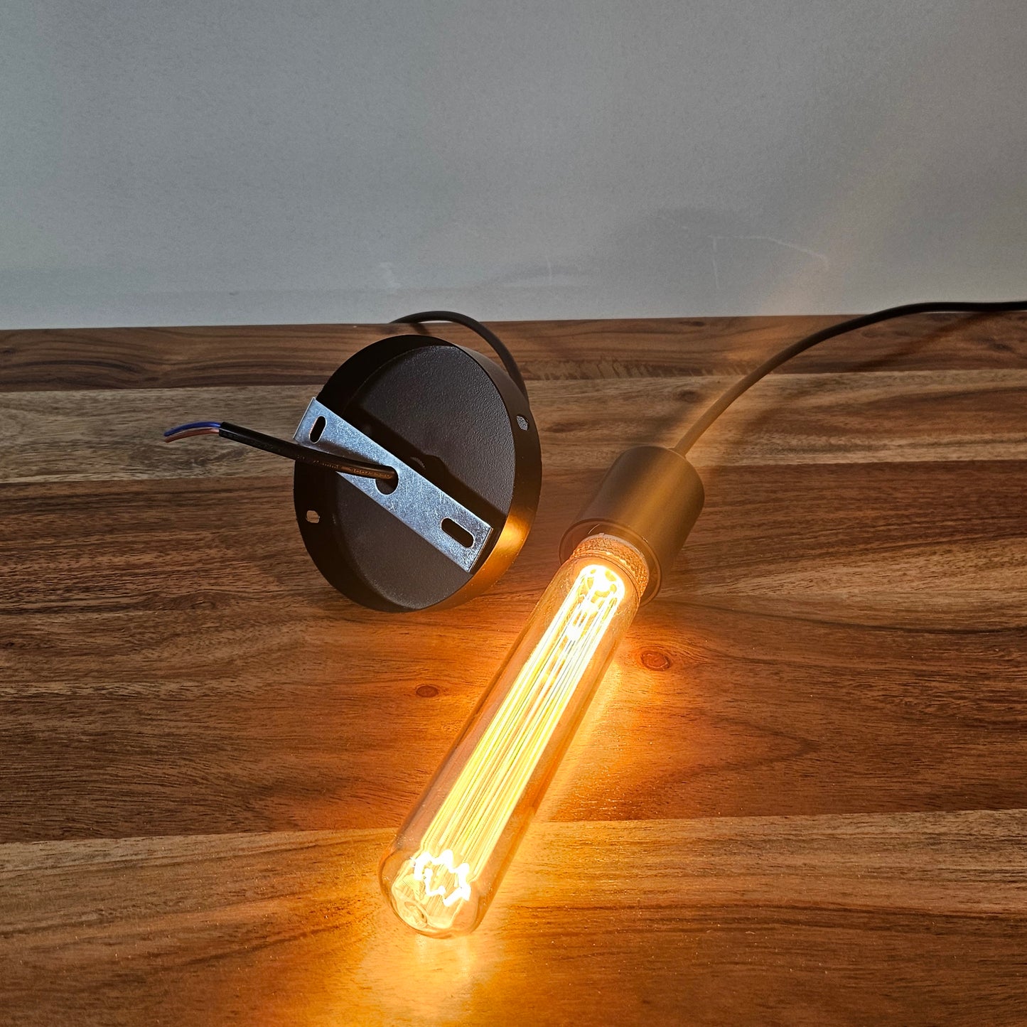 Suspension vintage, 1 ampoule, avec ampoule d'ambiance LED | Noir | E27 | 1800 K