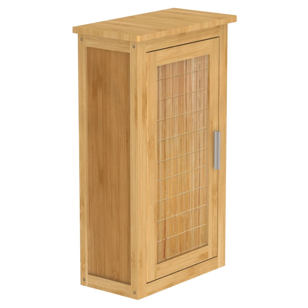 Wandschrank mit Tür 40x20x70 cm Bambus