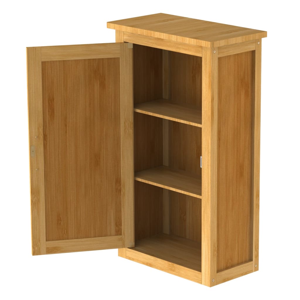 Wandschrank mit Tür 40x20x70 cm Bambus