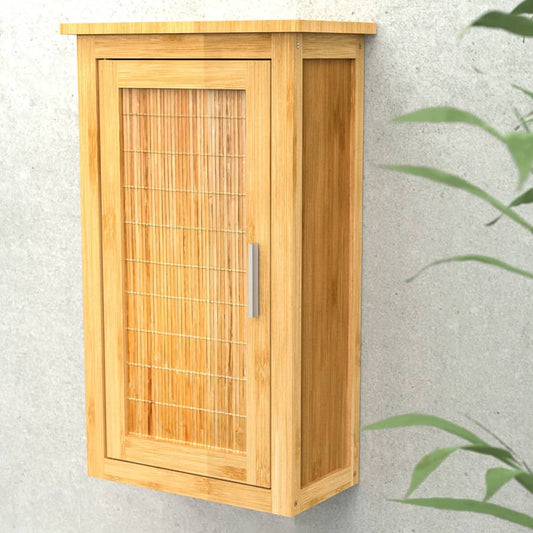 Wandschrank mit Tür 40x20x70 cm Bambus