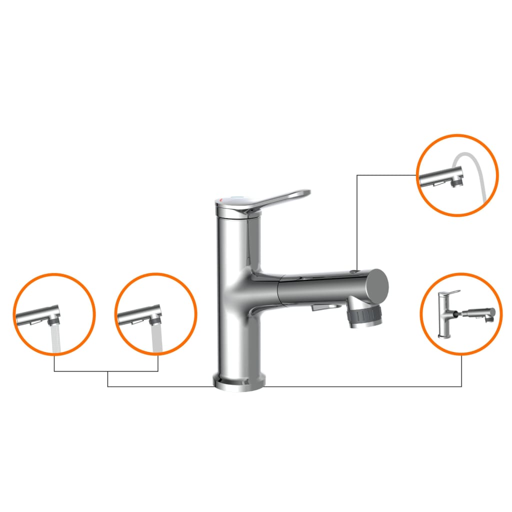 EISL mitigeur lavabo VARIABILE avec douche extractible chrome