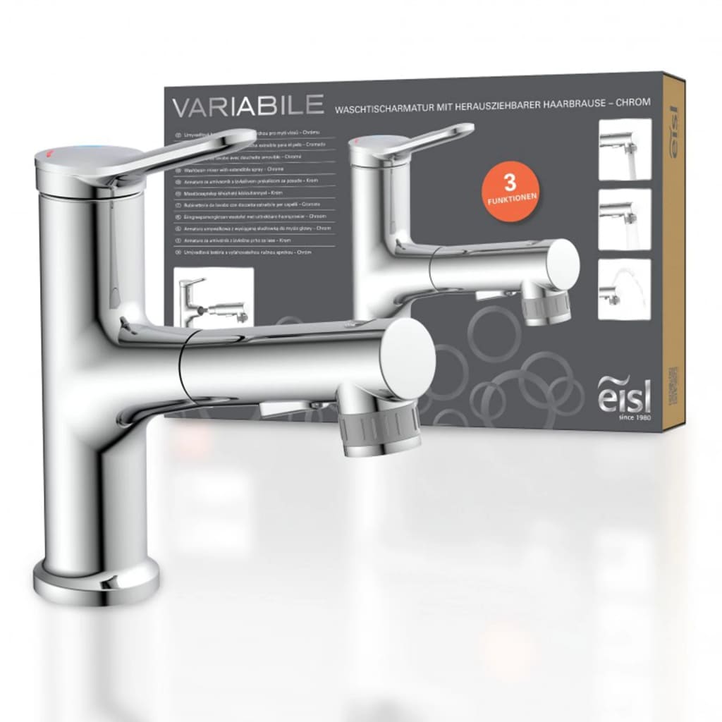 EISL mitigeur lavabo VARIABILE avec douche extractible chrome