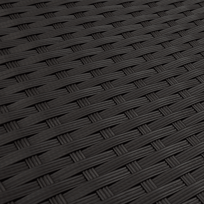 7-tlg. Garten-Sofagarnitur mit Kissen Schwarz Poly Rattan