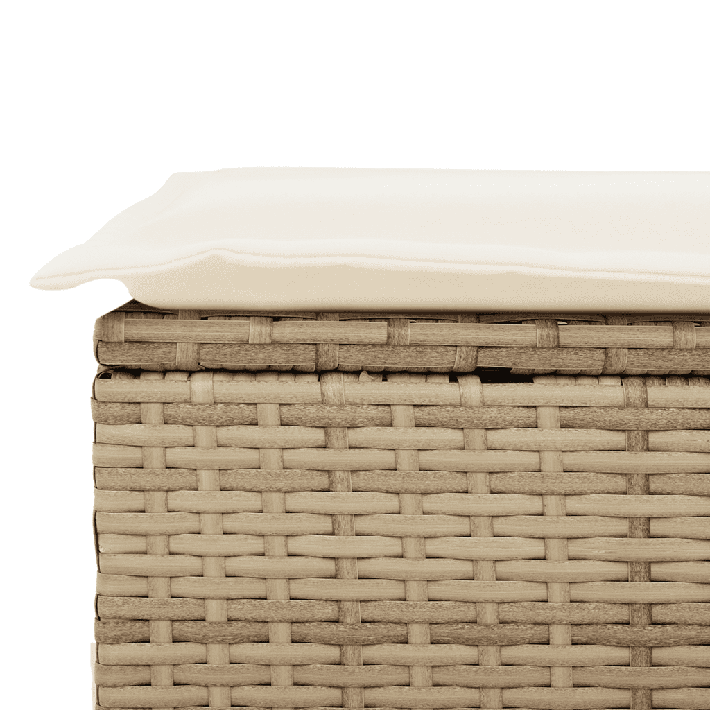 12-tlg. Garten-Sofagarnitur mit Kissen Beige Poly Rattan