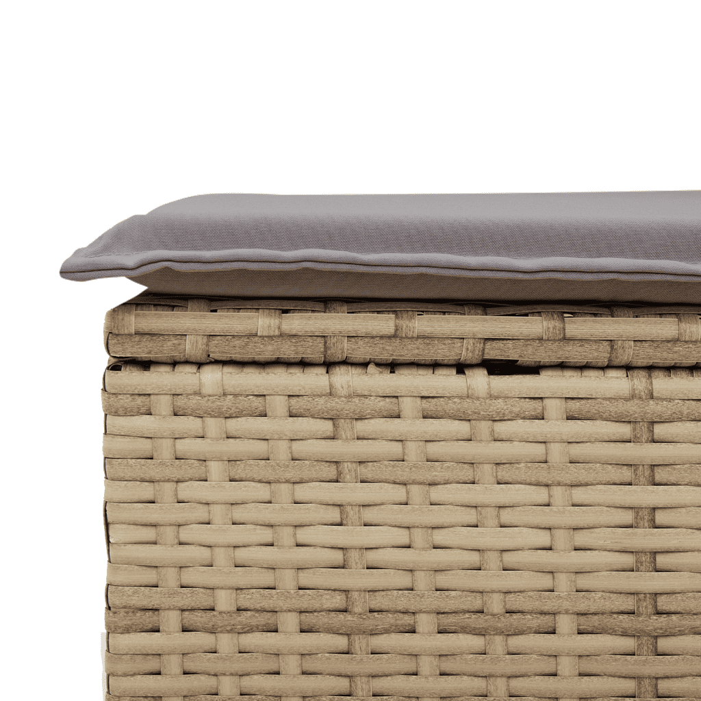 6-tlg. Garten-Sofagarnitur mit Kissen Beige Poly Rattan