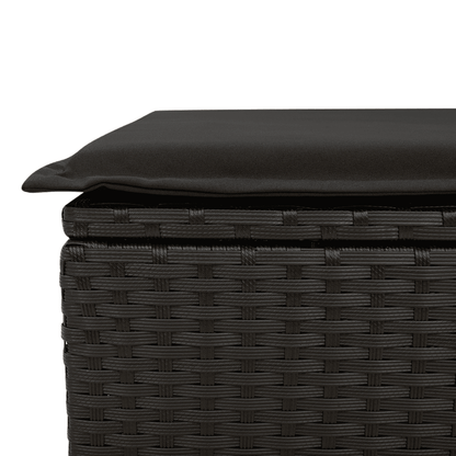 6-tlg. Garten-Sofagarnitur mit Kissen Schwarz Poly Rattan