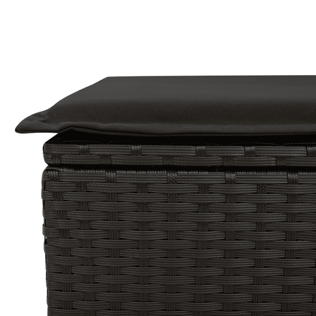 6-tlg. Garten-Sofagarnitur mit Kissen Schwarz Poly Rattan