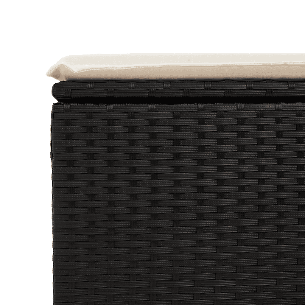 11-tlg. Garten-Sofagarnitur mit Kissen Schwarz Poly Rattan