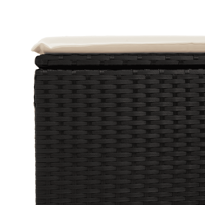 10-tlg. Garten-Sofagarnitur mit Kissen Schwarz Poly Rattan