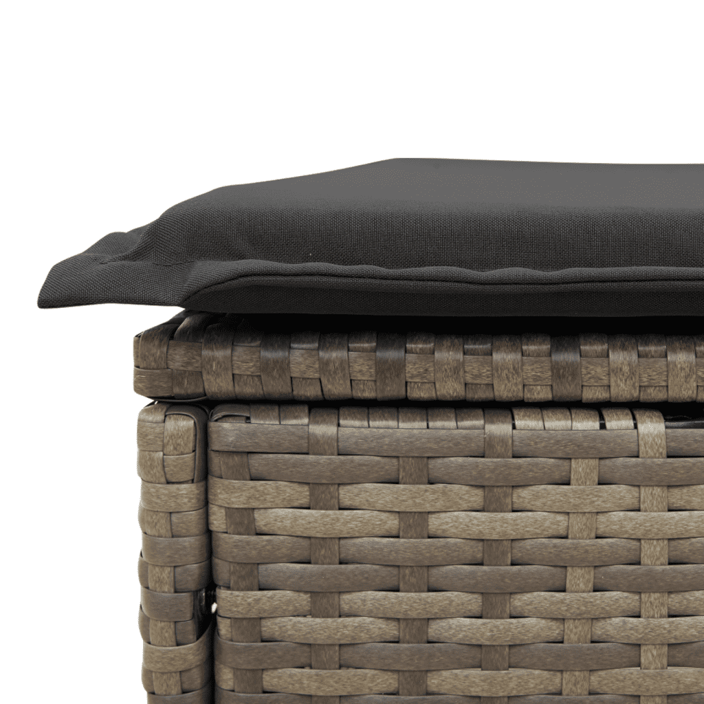 9-tlg. Garten-Essgruppe mit Kissen Grau Poly Rattan