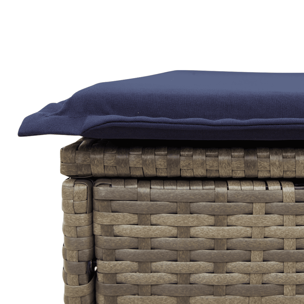 8-teiliges Gartensofa-Set mit Kissen, grau, Polyrattan
