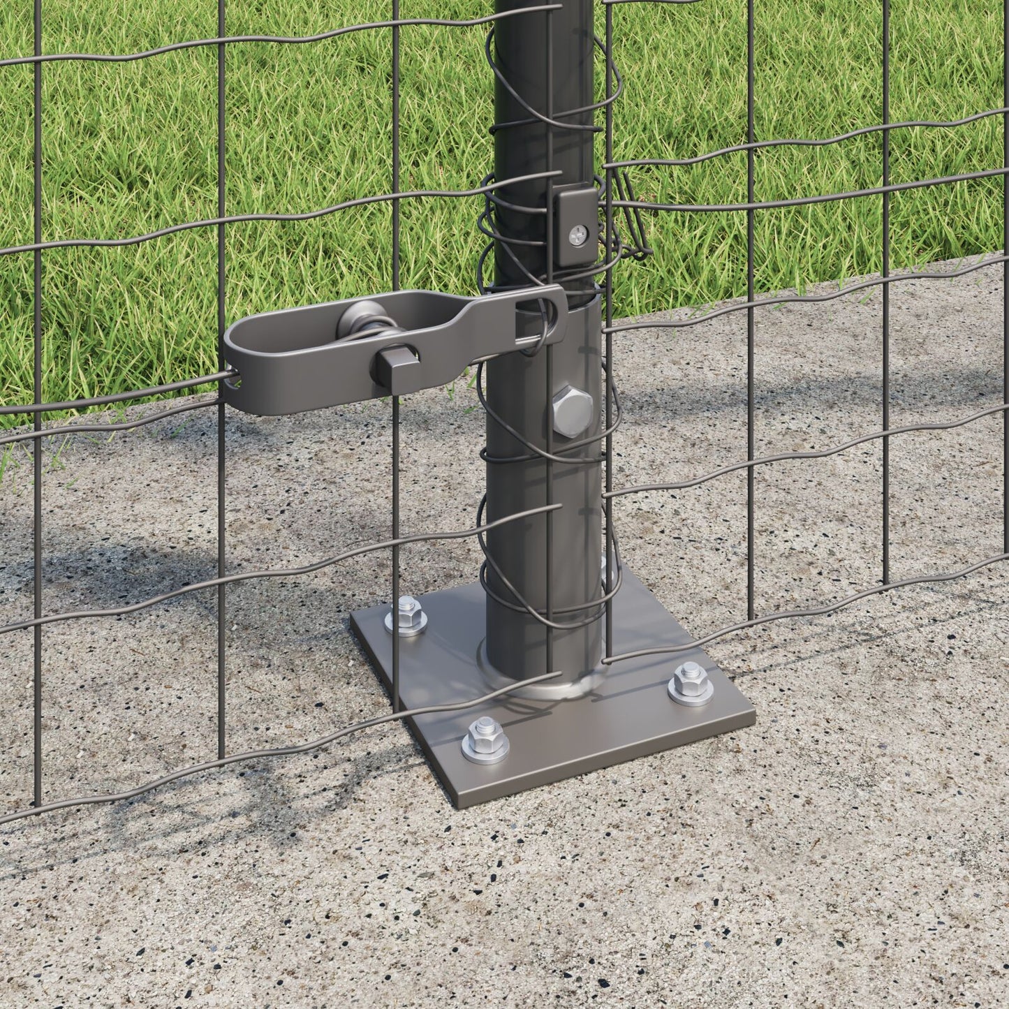 Zaunpfosten Set aus 104 Grau Beton 3,2 x 3,2 x 83,5 cm