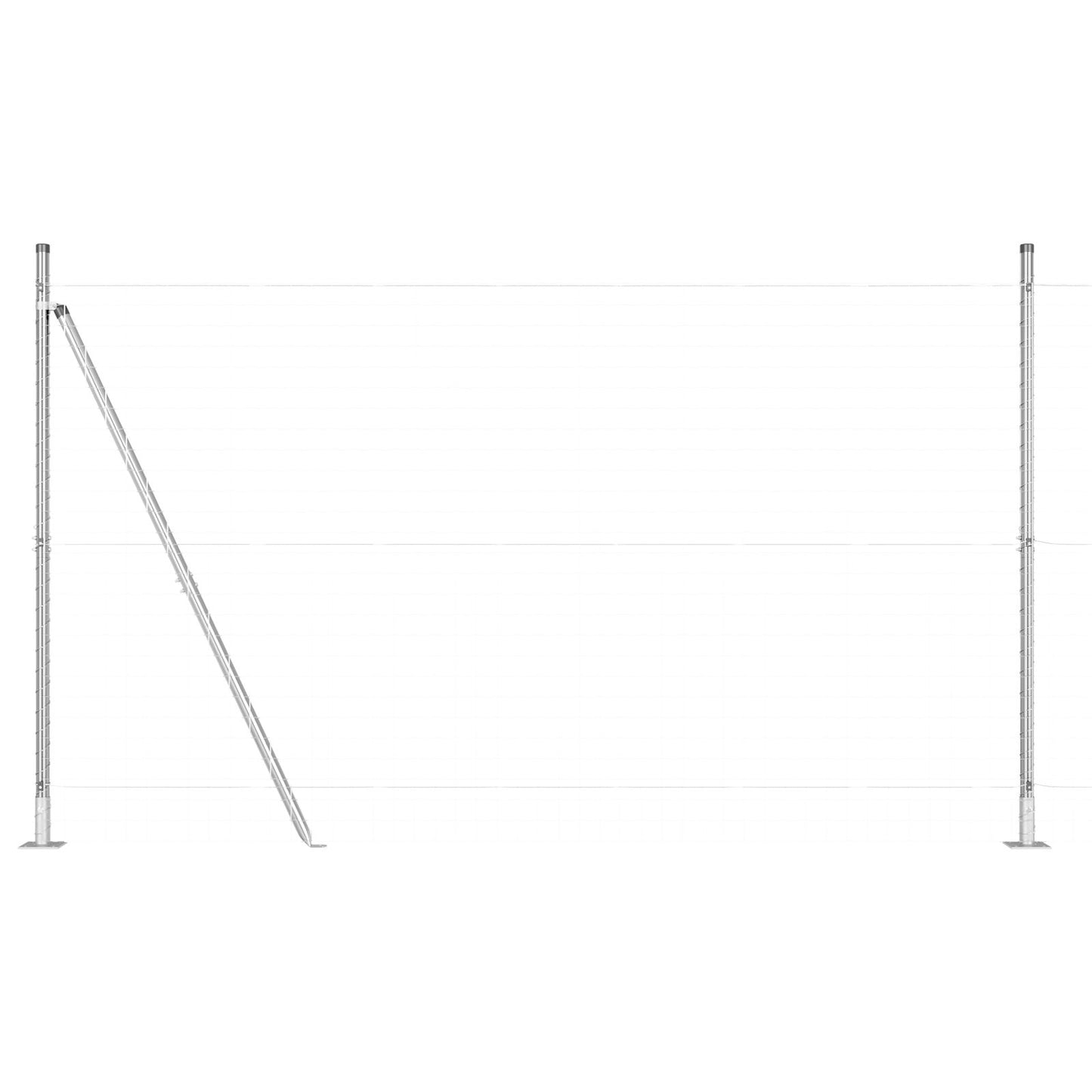 Zaunpfosten Set aus 52 Verzinkter Stahl 3.2 x 3.2 x 88.5 cm