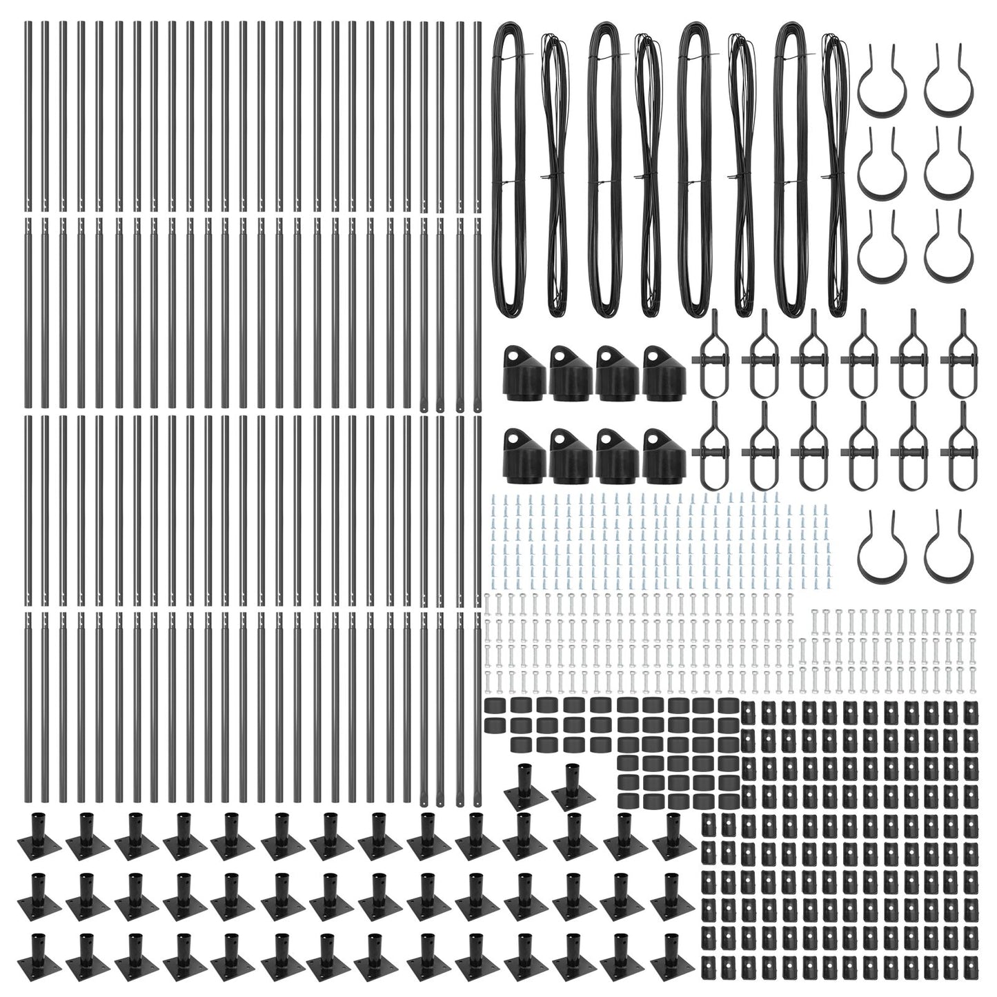 Zaunpfosten Set aus 104 Grau Beton 3,2 x 3,2 x 83,5 cm