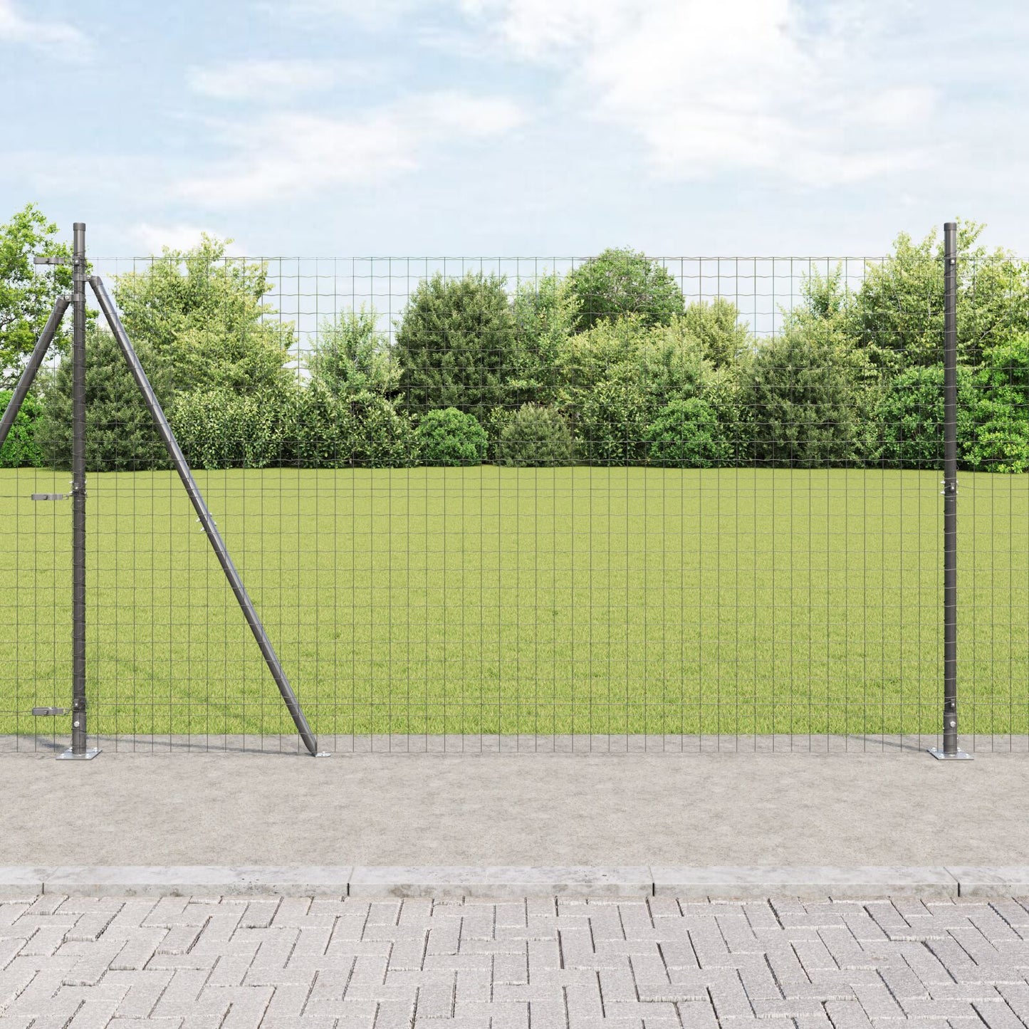 Zaunpfosten Set aus 104 Grau Beton 3,2 x 3,2 x 83,5 cm