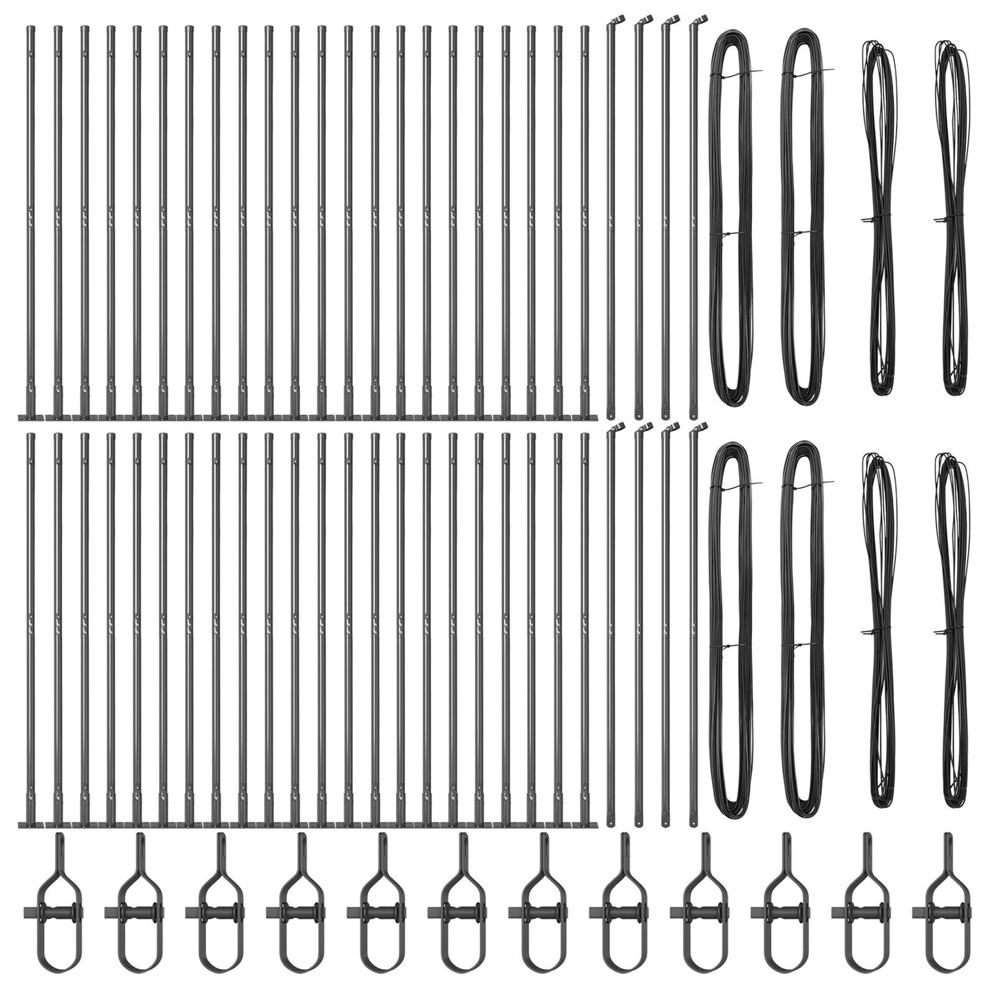 Zaunpfosten Set aus 104 Grau Beton 3,2 x 3,2 x 83,5 cm