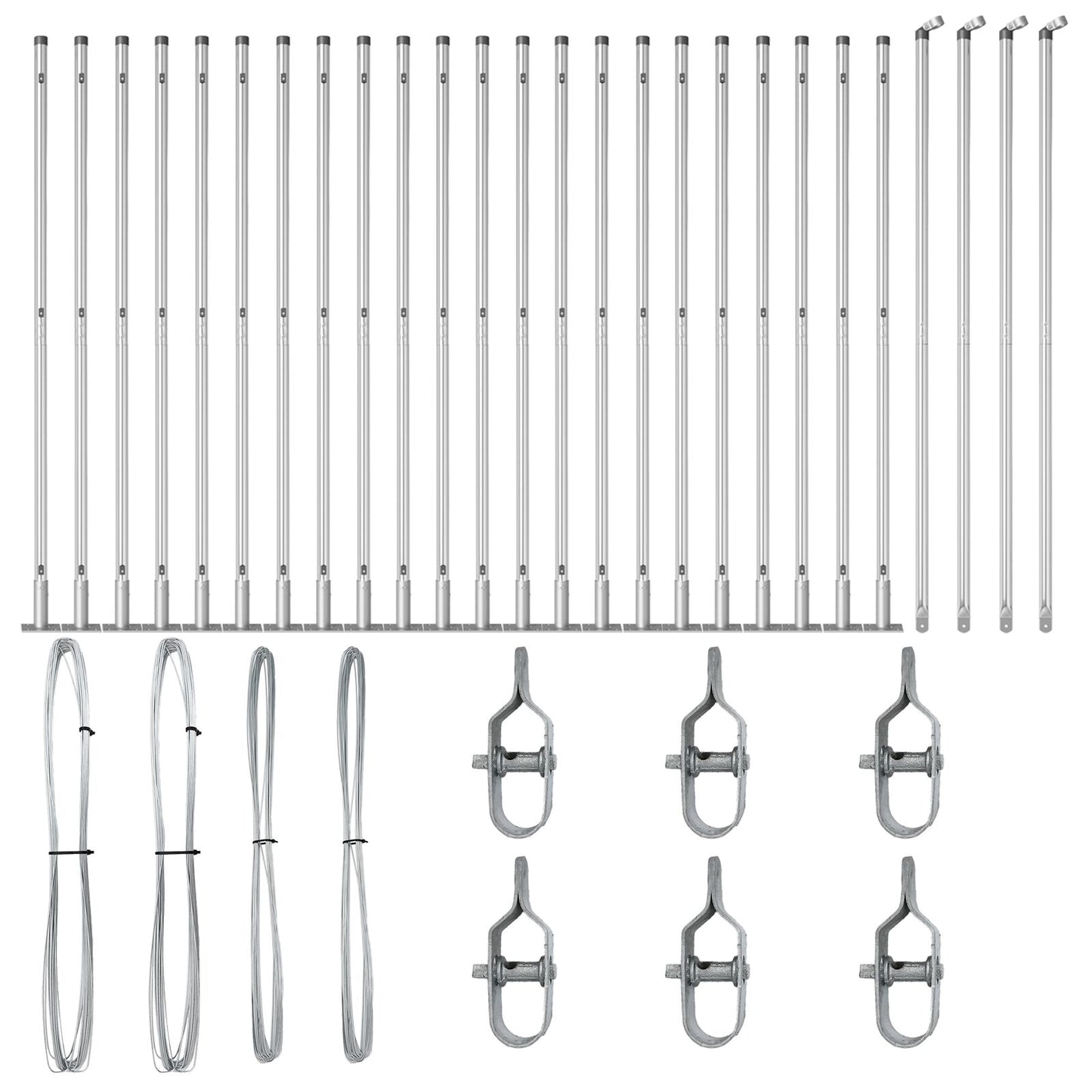 Zaunpfosten Set aus 52 Verzinkter Stahl 3.2 x 3.2 x 88.5 cm