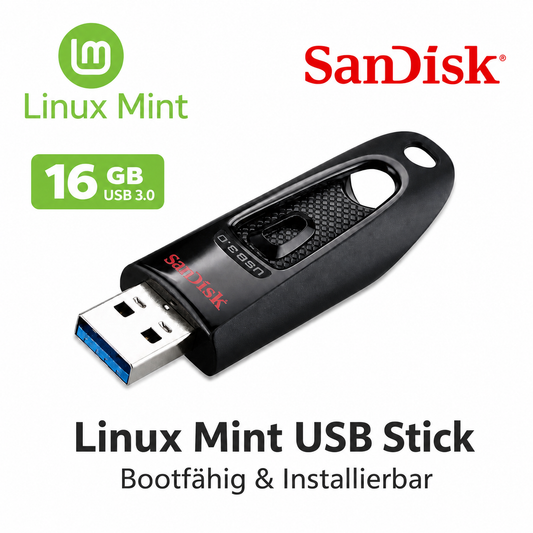 Linux Mint Cinnamon USB Stick 16 GB – bootfähig und installierbar