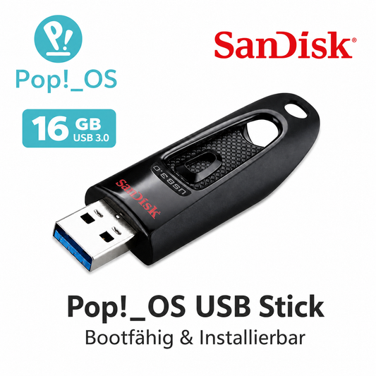 pop os USB Stick 16 GB – bootfähig und installierbar