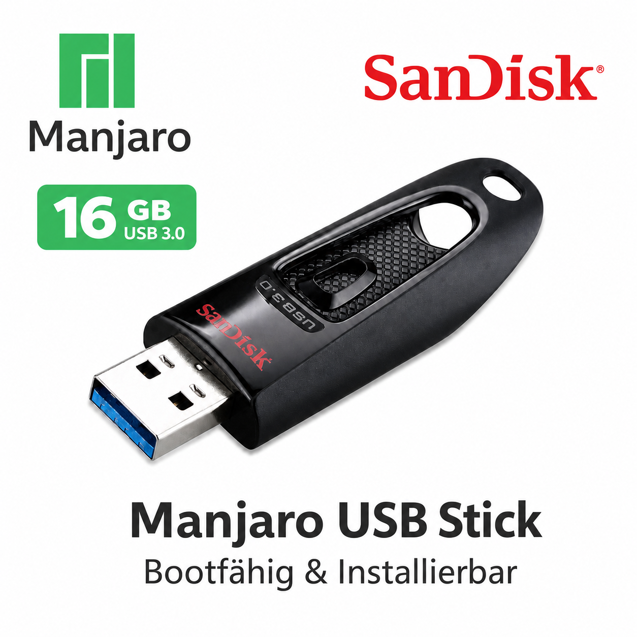manjaro USB Stick 16 GB – bootfähig und installierbar