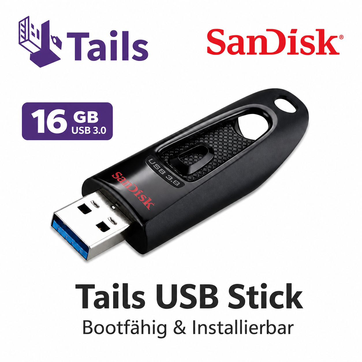tails USB Stick 16 GB – bootfähig und installierbar