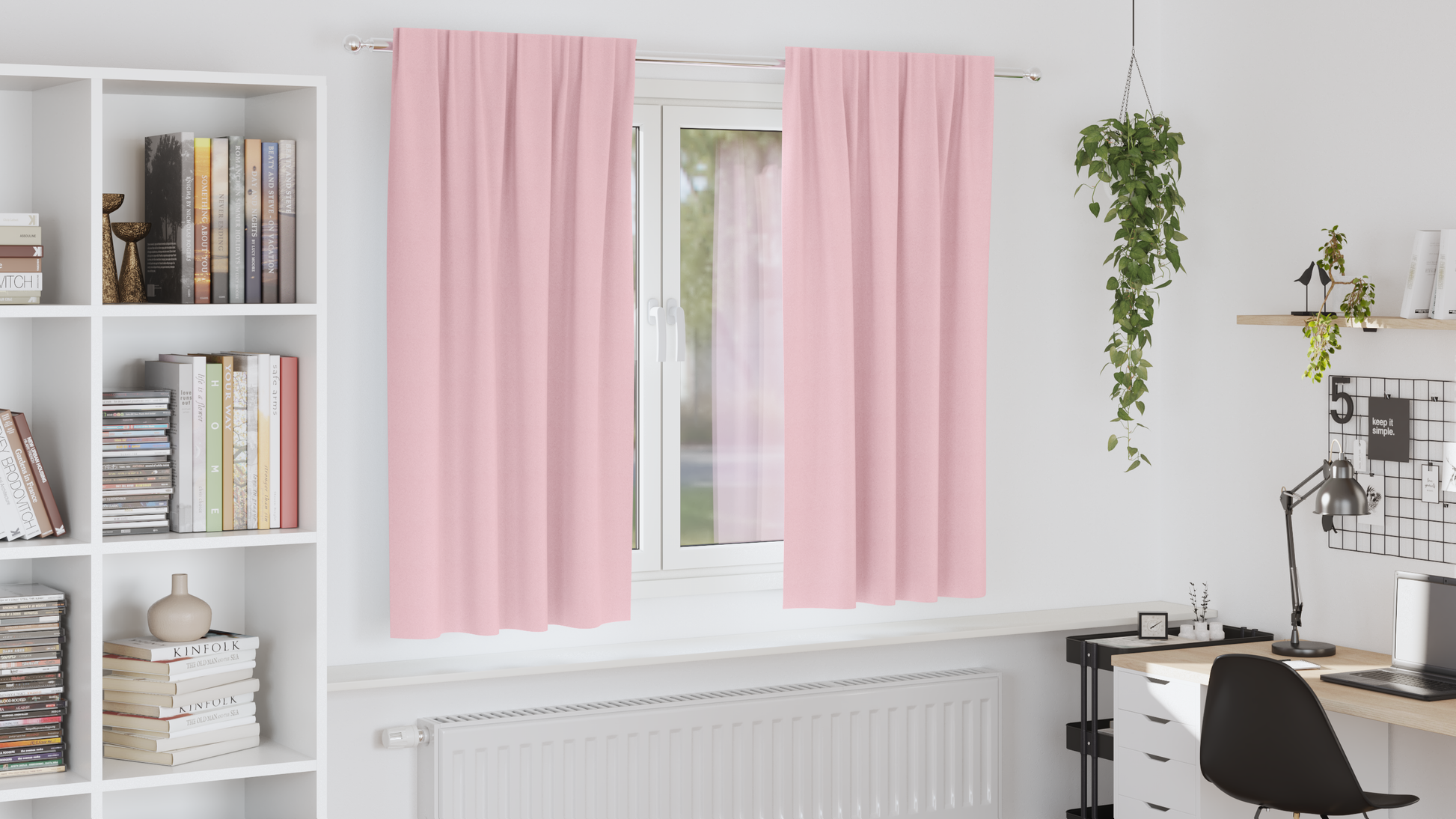 Verdunkelungs-Vorhänge mit Ringen 2 stk. Babyrosa 175 x 140 cm