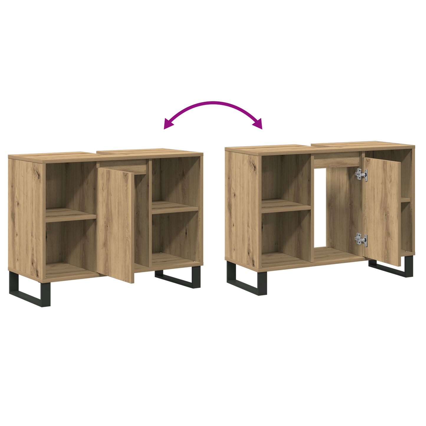 Badezimmerschrank Artisan-Eiche 80 x 33 x 60 cm Holzwerkstoff