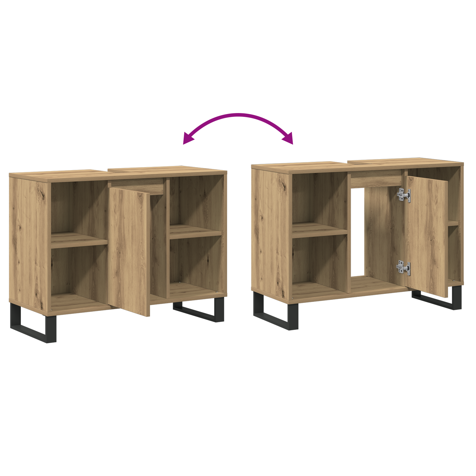 Badezimmerschrank Artisan-Eiche 80 x 33 x 60 cm Holzwerkstoff