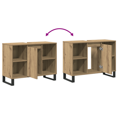 Badezimmerschrank Artisan-Eiche 80 x 33 x 60 cm Holzwerkstoff