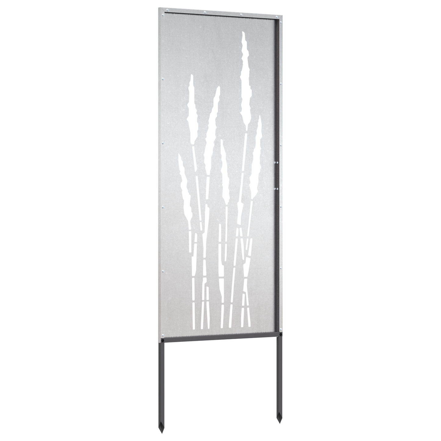 Garten Sichtschutz-Leinwand Floral Silber 50 x 140 cm Edelstahl
