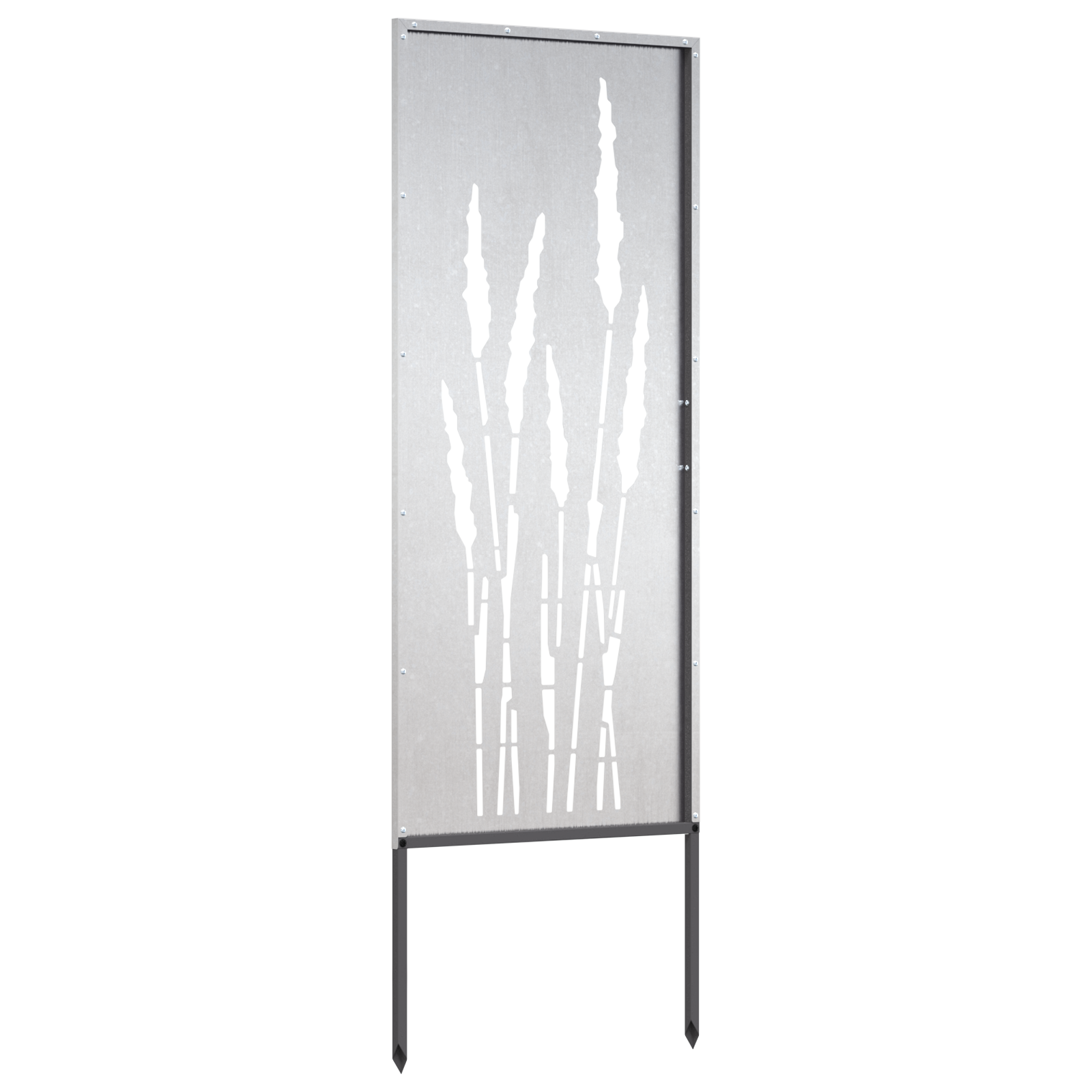 Garten Sichtschutz-Leinwand Floral Silber 50 x 140 cm Edelstahl