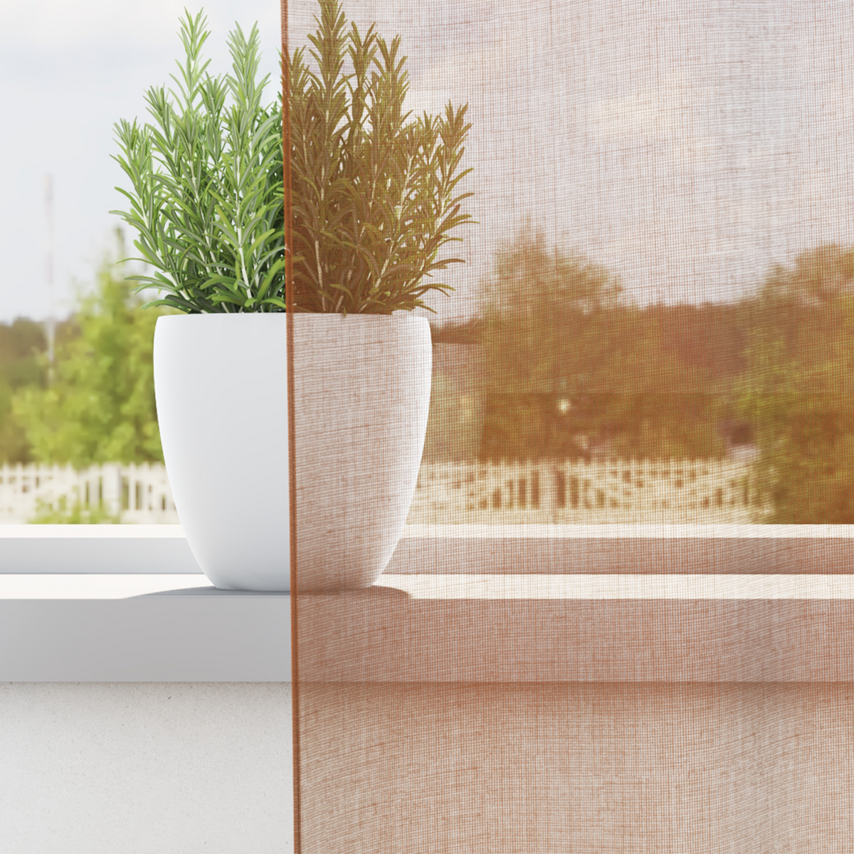Voile Vorhänge mit Ösen 2 Stk. Terrakotta