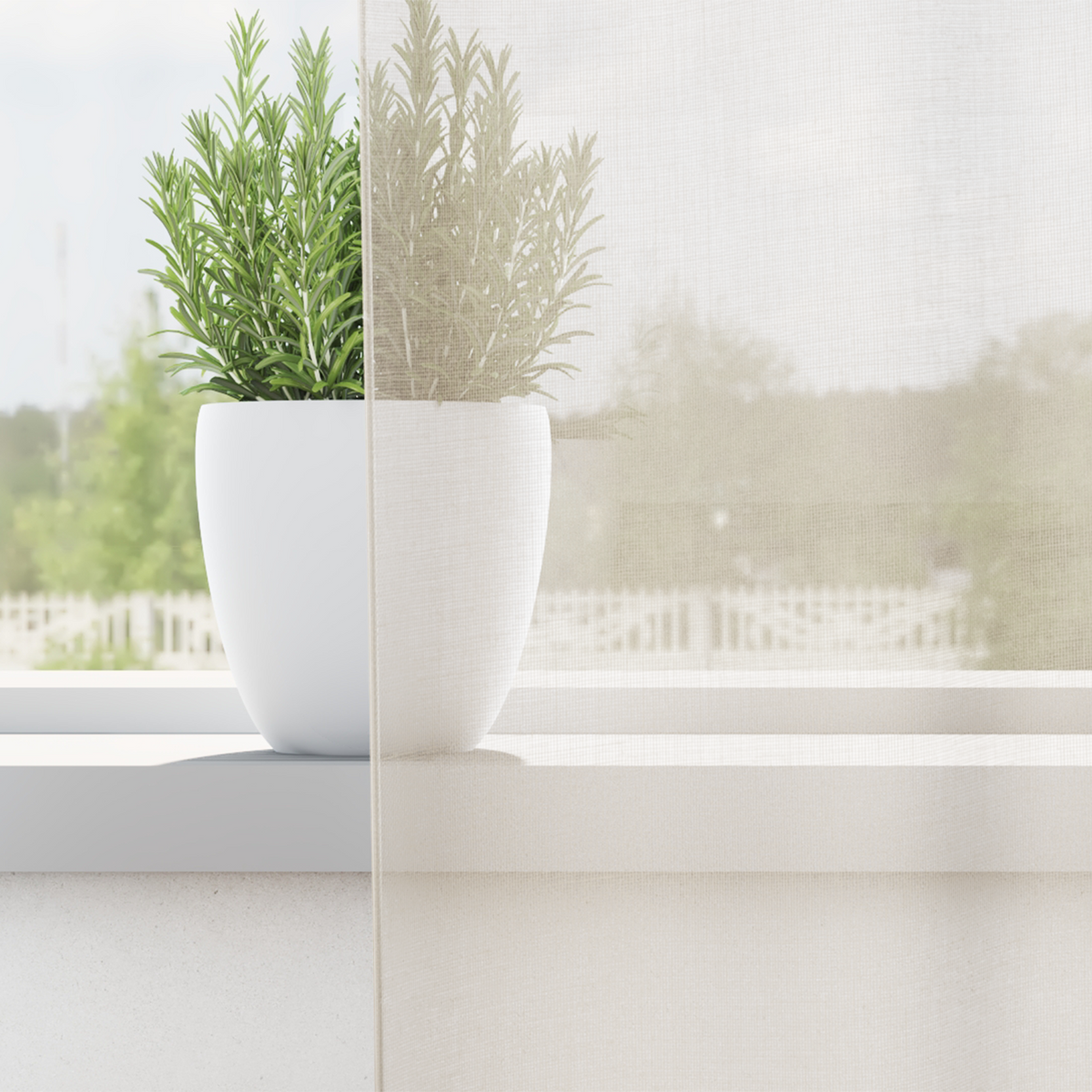 Voile Vorhänge mit Lasche 2 Stk. Creme