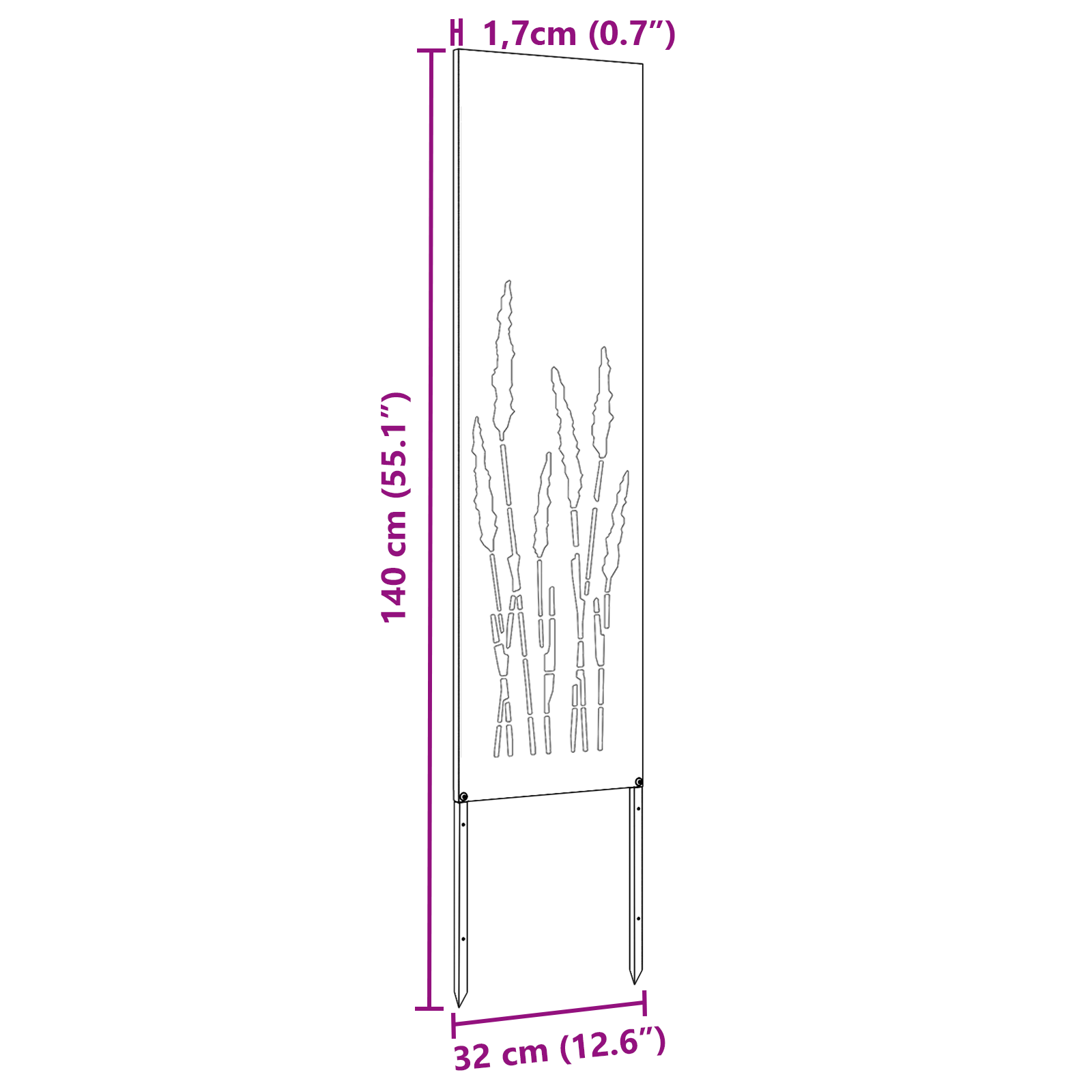 Garten Sichtschutz-Leinwand Weiß 32 x 140 cm