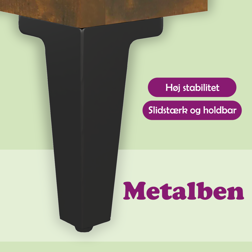 Nachtschränke mit Metallbeinen Räuchereiche 40x30x50 cm