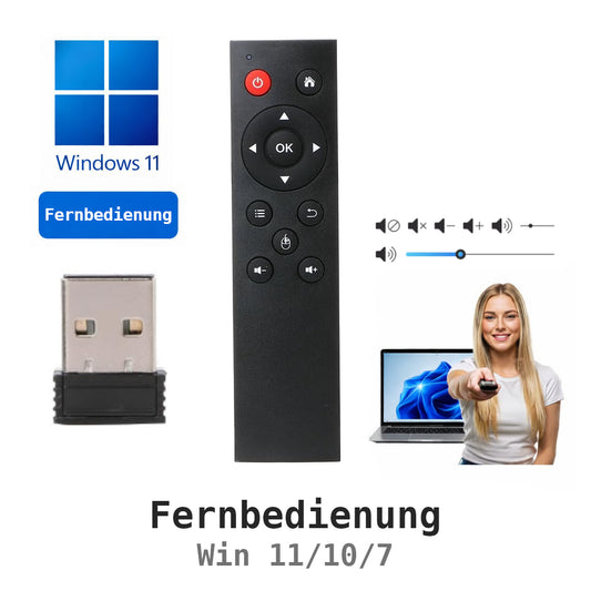 Windows Fernbedienung USB kompatible Remote – PC Laptop Steuerung Plug & Play Maus Tastatur Funktion