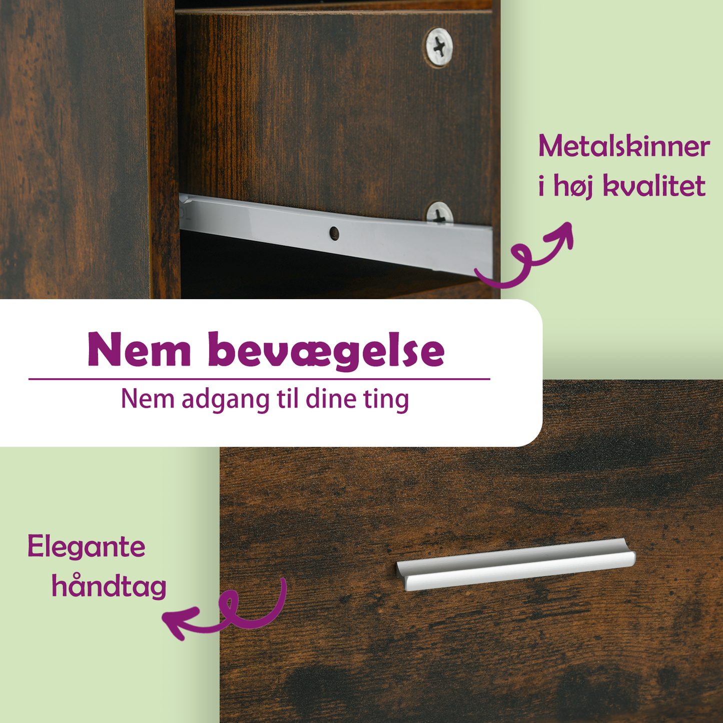 Sideboards 3 Stk. Räuchereiche Holzwerkstoff
