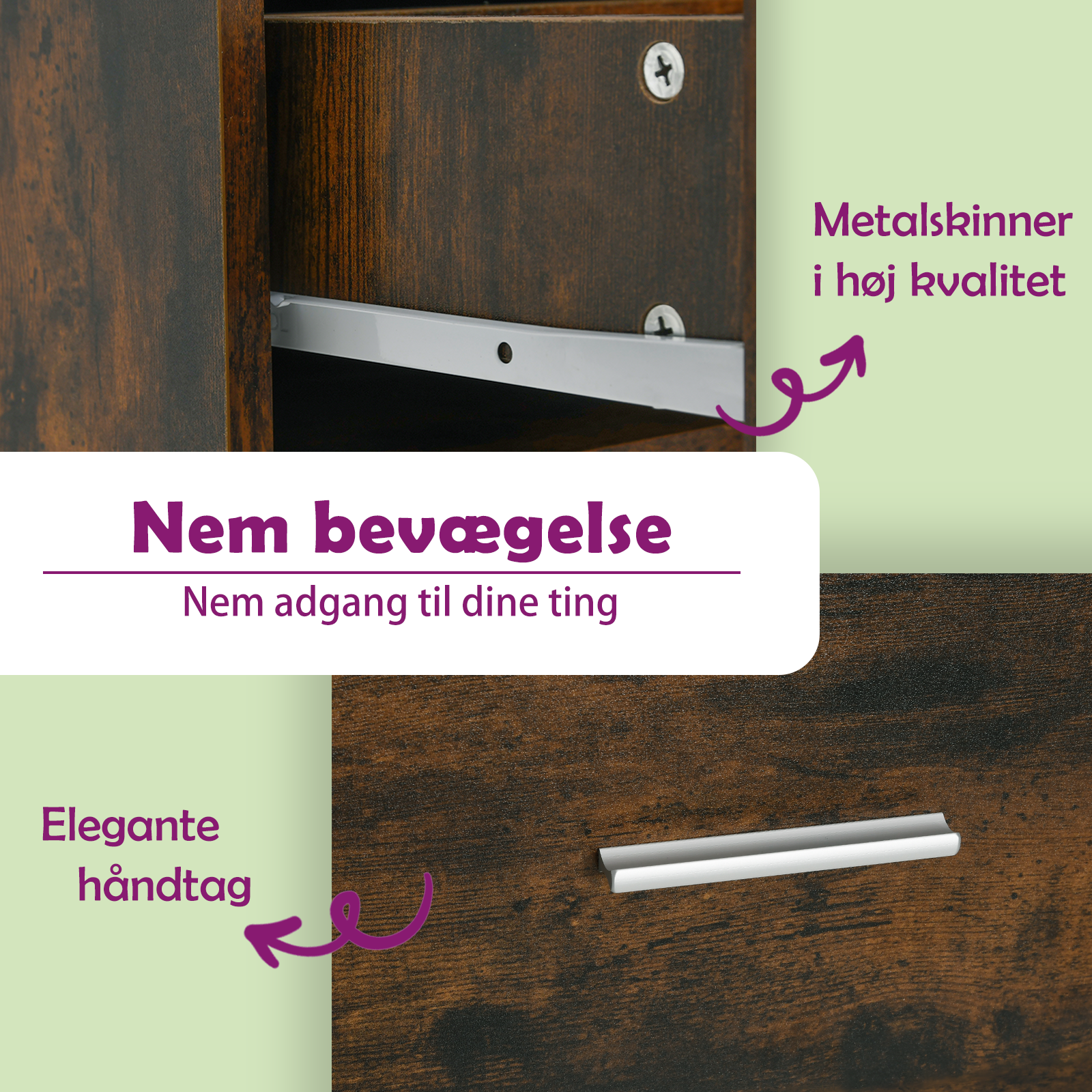 Sideboards 3 Stk. Räuchereiche Holzwerkstoff