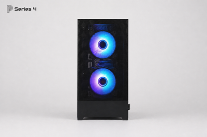 Praktikoo Series 4 Gaming-PC von vorne mit zwei RGB-Lüftern