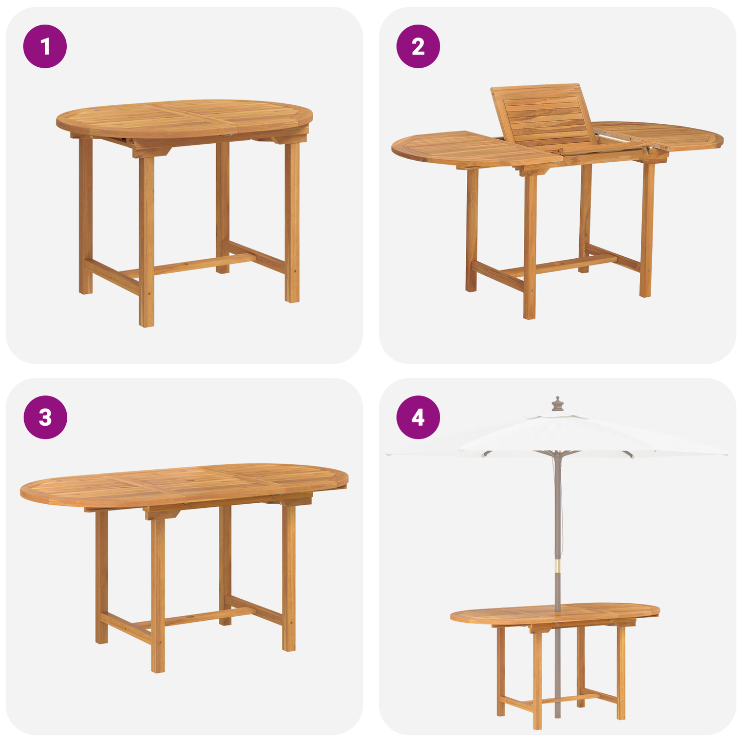 7 Teiliges Garten Essgruppen Set Massivholz Teak