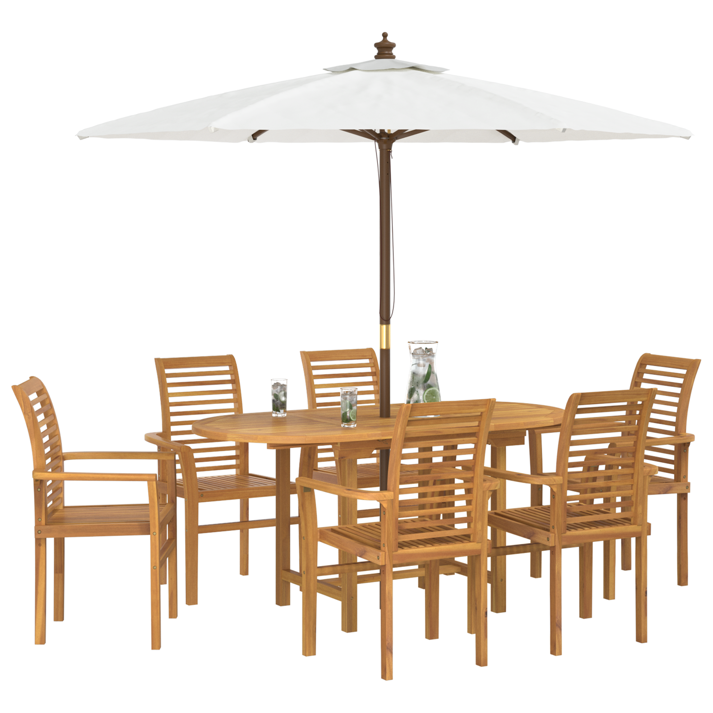 7 Teiliges Garten Essgruppen Set Massivholz Teak
