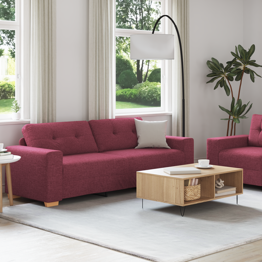 Sofa Set mit Kissen 2 pcs Weinrot 221 x 78 x 80 cm Stoff