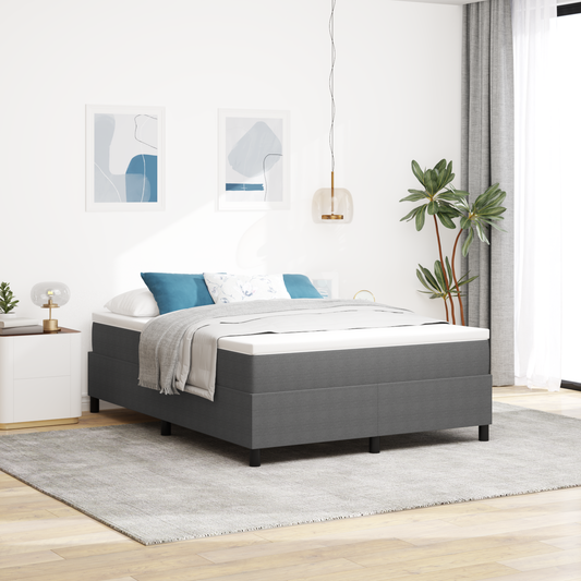 Boxspringbett Hellgrau 160x200 cm Cord-Stoff