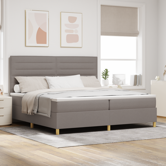 Boxspringbett Taupe mit Matratze 200x200 cm