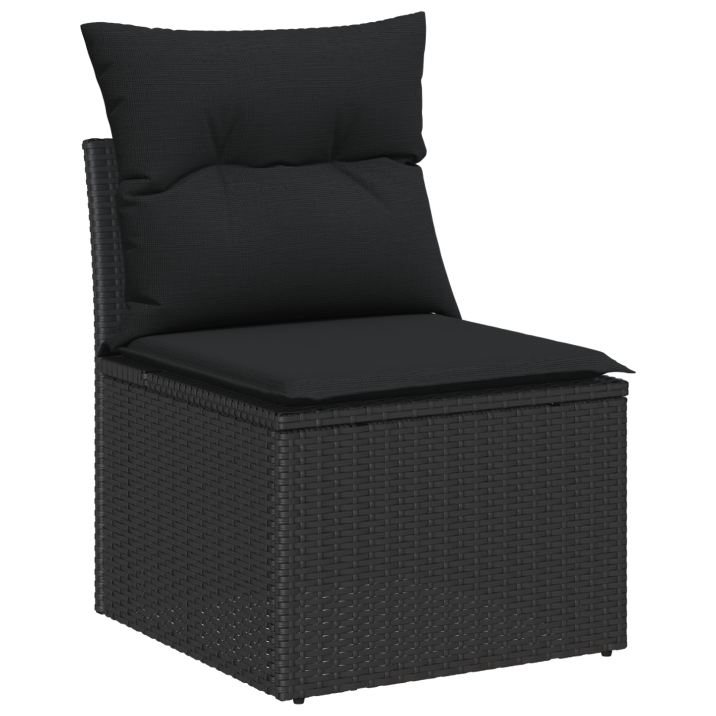 Garten-Sofa-Set mit 12 Teilen und Kissen Schwarz Poly-Rattan Akazie