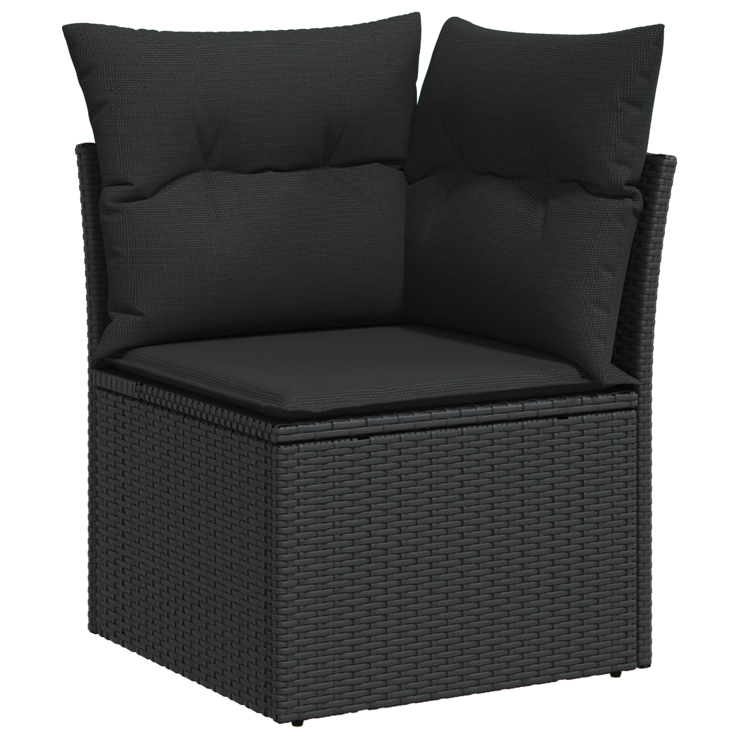 Garten-Sofa-Set mit 12 Teilen und Kissen Schwarz Poly-Rattan Akazie