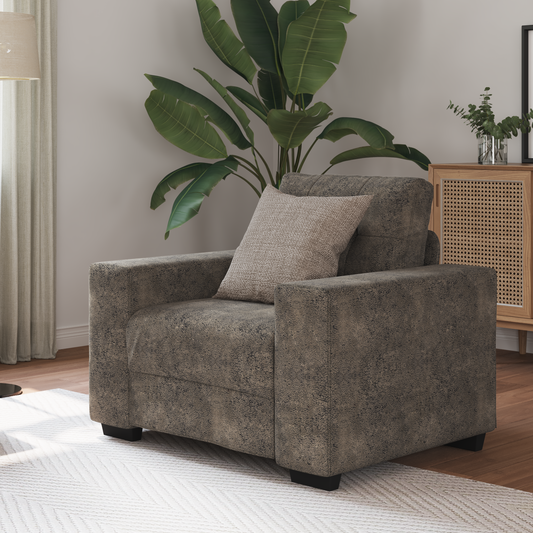 Sofa-Sessel mit Kissen Dunkelgrau Kunstleder