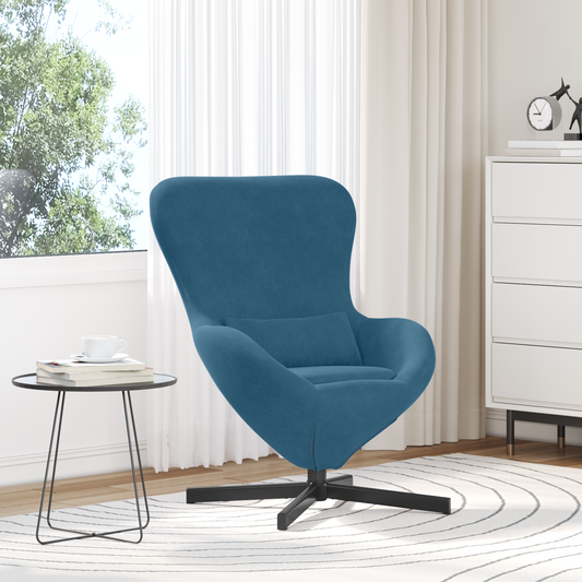 Eiersessel Blau 63 x 73 x 90 cm Samt