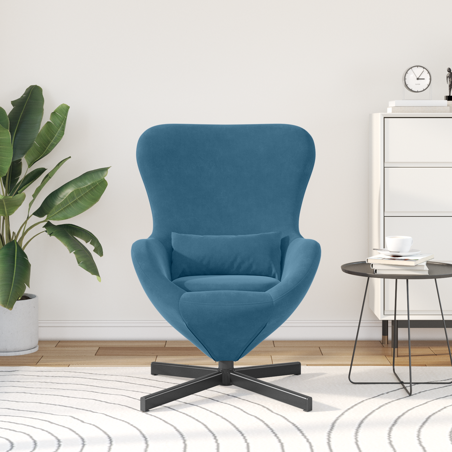 Eiersessel Blau 63 x 73 x 90 cm Samt
